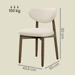 Eetkamerstoelen - Set van 4 - Ergonomische Rugleuning - Massief Hout - Beige