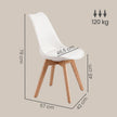 Eetkamerstoelen - Set van 4 - PU-Leer - Beukenhouten Poten - Wit