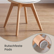 Eetkamerstoelen - Set van 4 - PU-Leer - Beukenhouten Poten - Wit