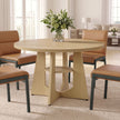 Ronde Eettafel – Ø 120 cm – Met Onderplank – 4-6 Personen – Eikenbeige