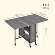 Inklapbare Eettafel – Op Wieltjes – Met Opbergruimte – 130 x 75 cm – Rookgrijs
