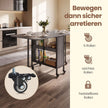 Inklapbare Eettafel – Op Wieltjes – Met Opbergruimte – 130 x 75 cm – Rookgrijs
