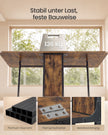Inklapbare Eettafel – Op Wieltjes – 2 Opbergplanken – 130 x 75 cm – Vintage Bruin