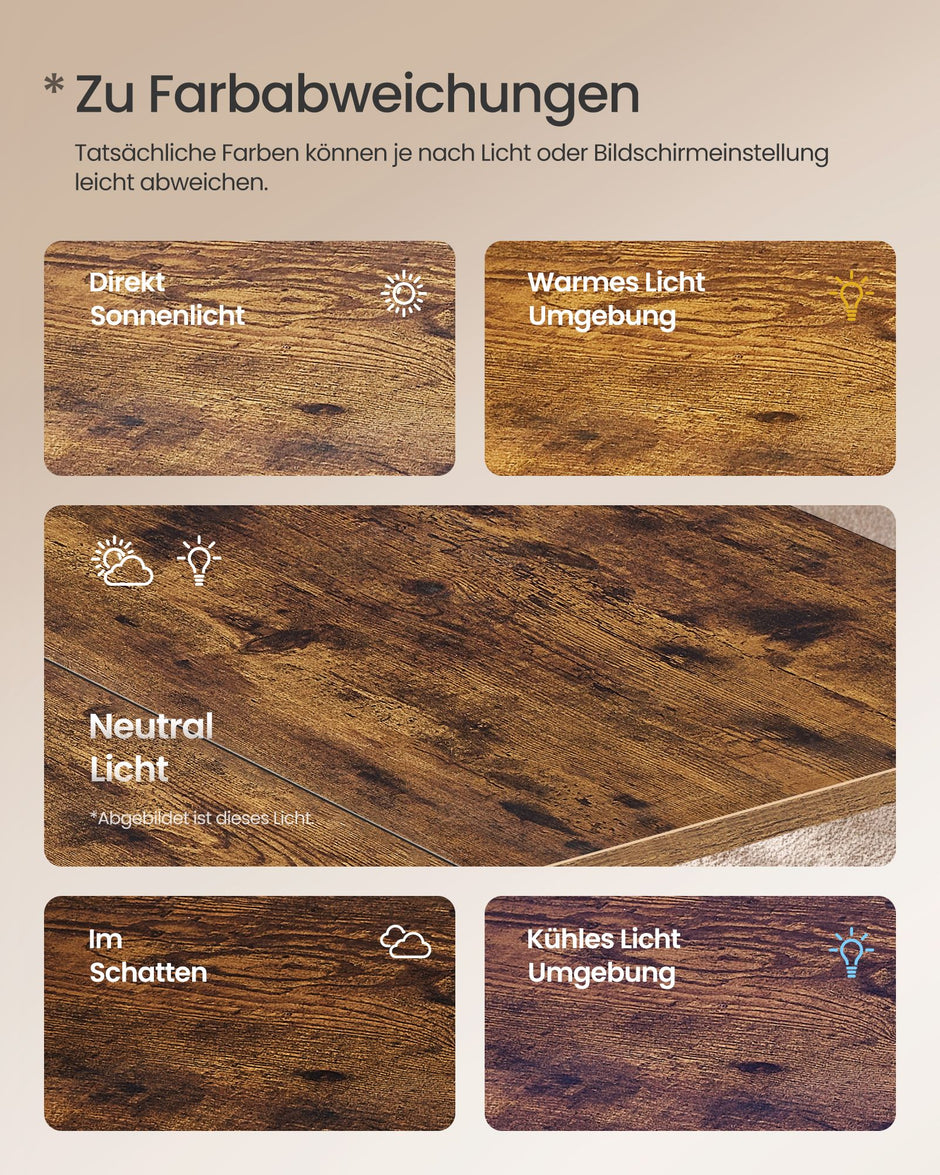 Inklapbare Eettafel – Op Wieltjes – 2 Opbergplanken – 130 x 75 cm – Vintage Bruin