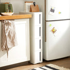 Nisrek – Uitschuifbare trolley met 4 lades – Wit-grijs