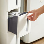 Nisrek – Uitschuifbare trolley met 4 lades – Wit-grijs