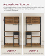 Keukenplank – Vintage bruin met inktzwarte accenten – 40 x 80 x 180,4 cm