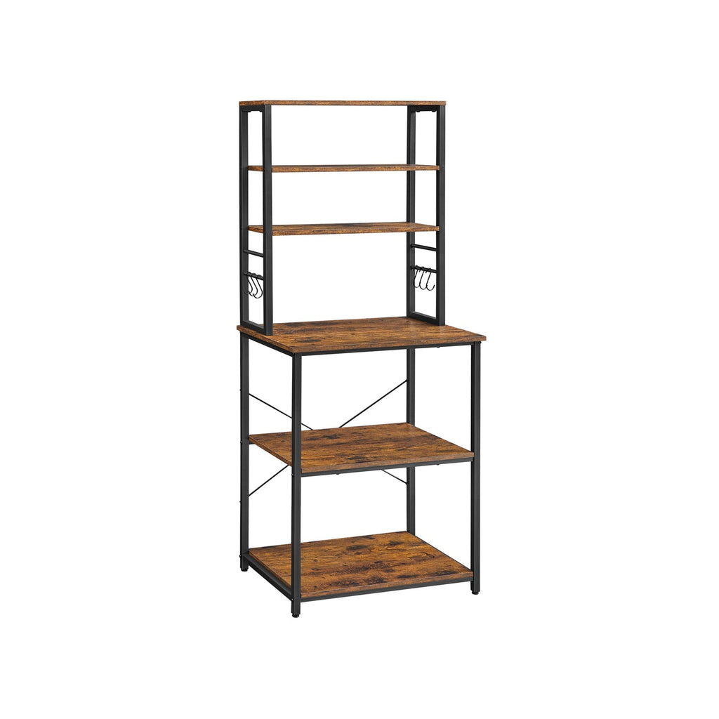 Keukenrek - Keukenkast - Met planken en 8 haken - Magnetronplank - 40 x 60 x 167 cm