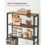 Keukenrek - Keukenkast - Met planken en 8 haken - Magnetronplank - 40 x 60 x 167 cm