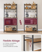 Keukenplank met stopcontacten en roosterplaat vintage bruin-zwart