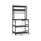 Keukenplank met stopcontacten en roosterplaat vintage bruin-zwart