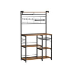 Keukenplank met magneetstrip en 12 haken vintage bruin-zwart