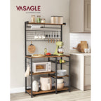 Keukenplank met magneetstrip en 12 haken vintage bruin-zwart