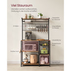 Keukenplank met magneetstrip en 12 haken vintage bruin-zwart