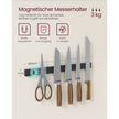 Keukenplank met magneetstrip en 12 haken vintage bruin-zwart