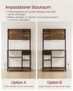 Keukenplank met Stopcontacten en Lade – Vintage bruin-inktzwart