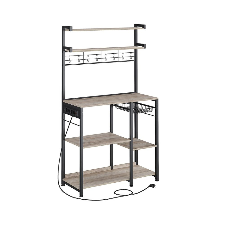 Keukenrek met stopcontact en verstelbare planken - Bruin