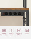 Keukenrek - Met Stopcontacten - Rasterwand - 14 Haken - Vintage Bruin-Zwart