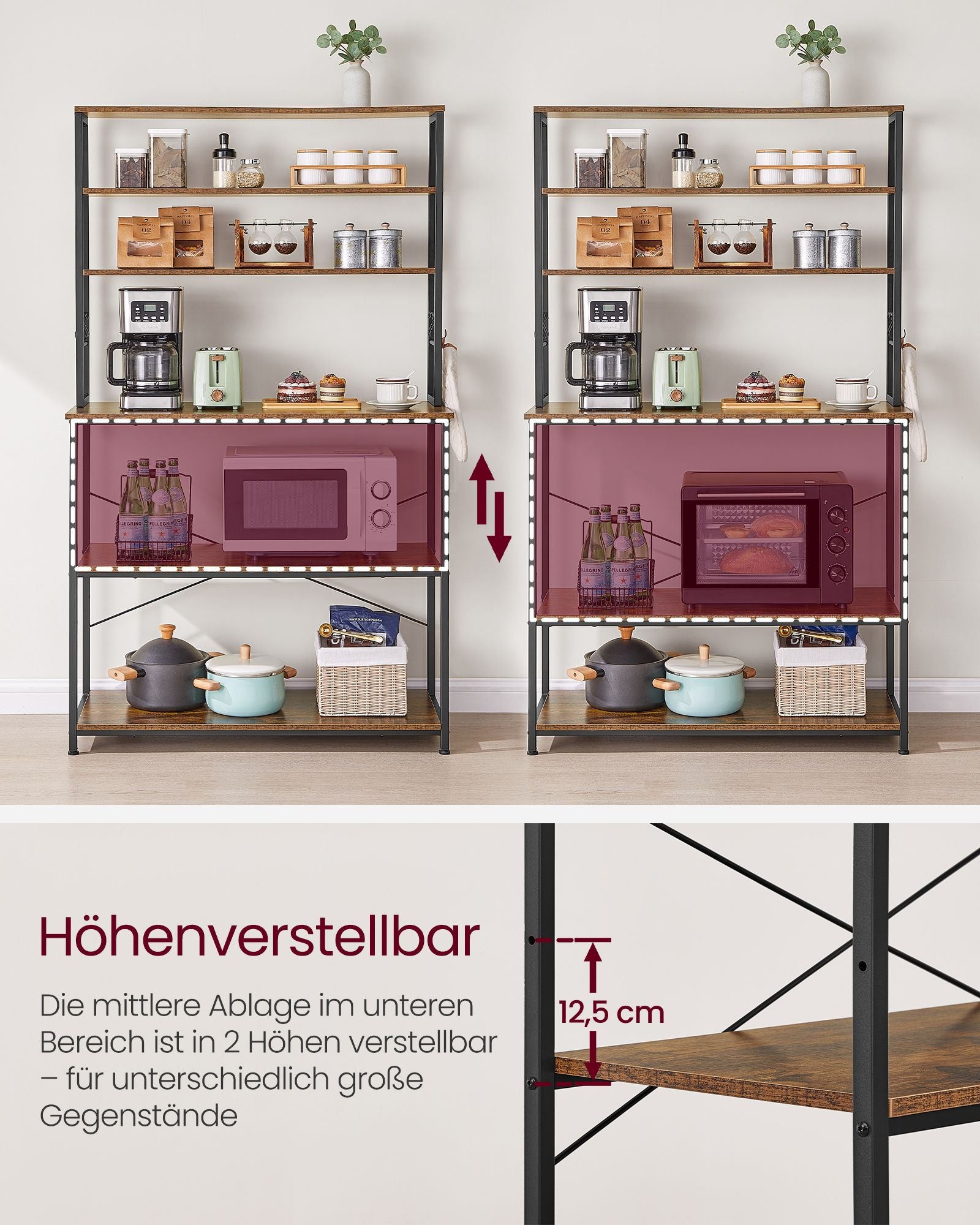 Keukenplank – industrieel design – vintage bruin en zwart