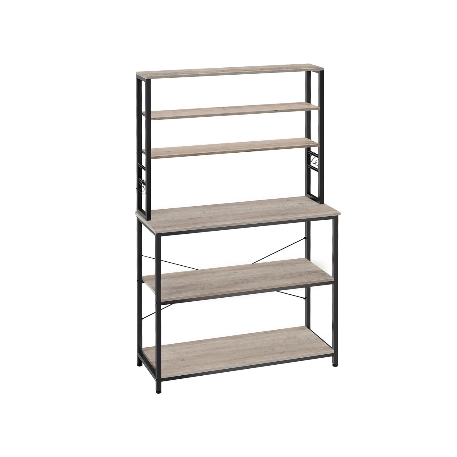 Keukenplank 6 Niveaus 40 X 100 X 167 Cm Greige-Zwart