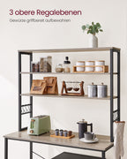 Keukenplank 6 Niveaus 40 X 100 X 167 Cm Greige-Zwart