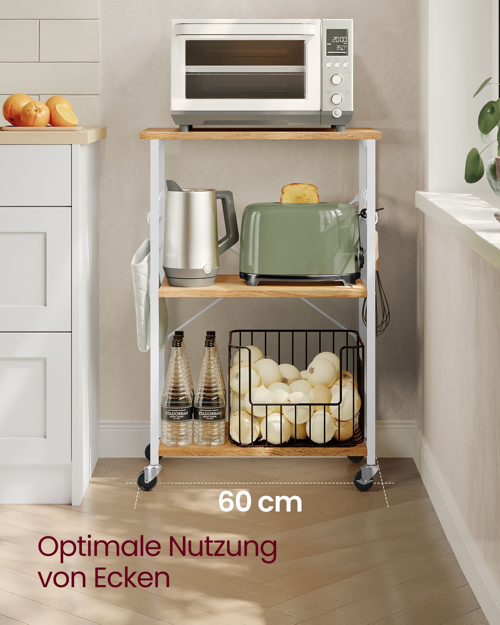 Keukenrek – op wielen – met 3 niveaus