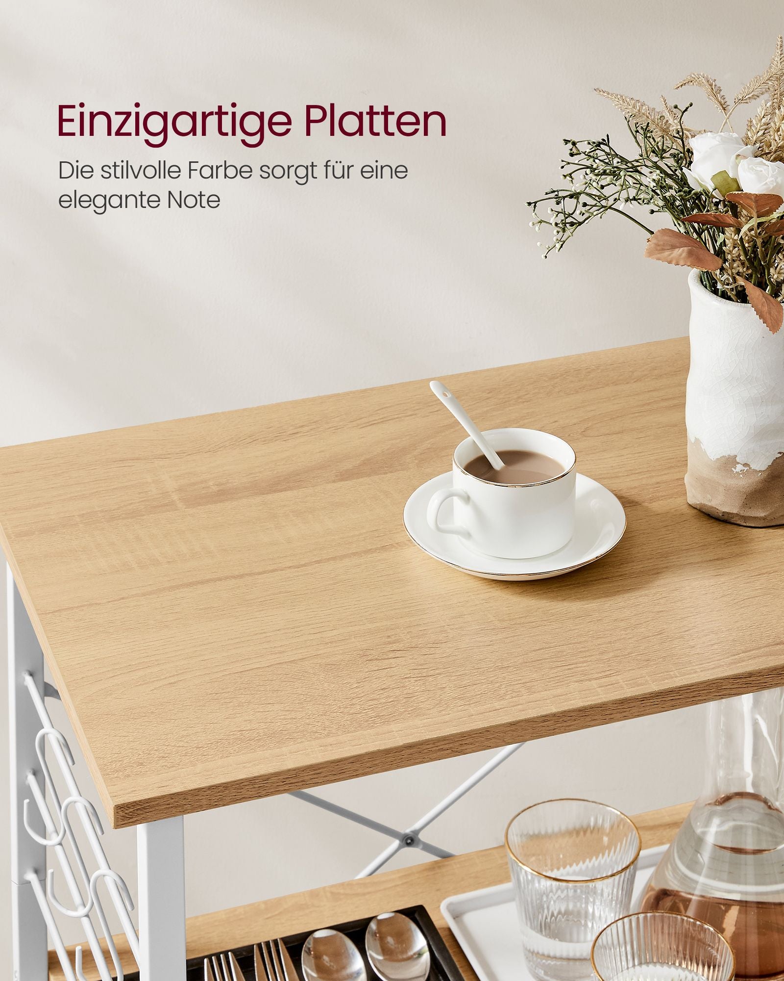 Keukenrek – op wielen – met 3 niveaus