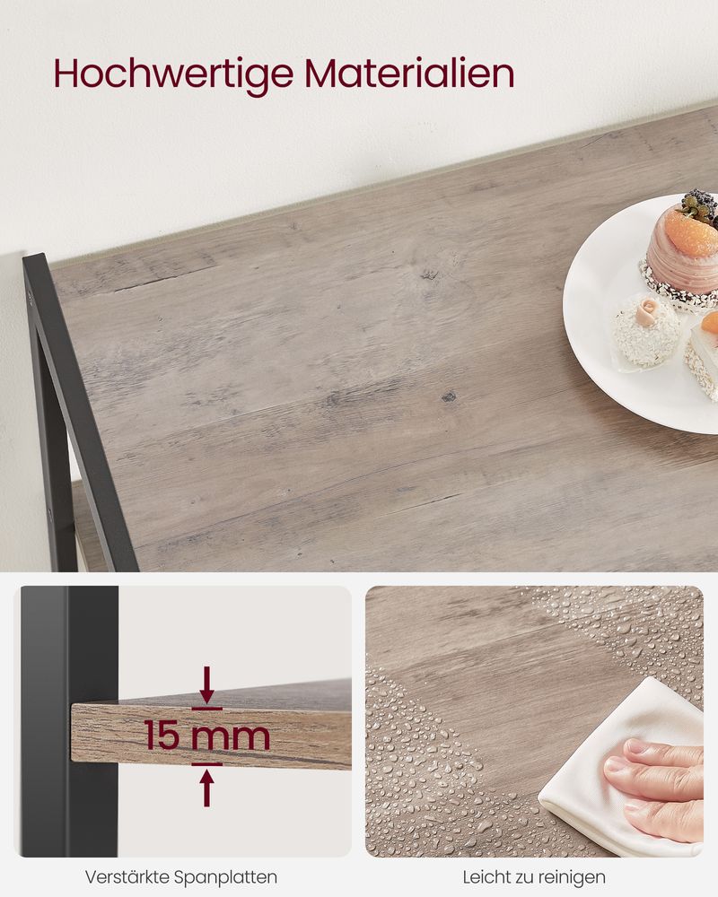 Keukenrek – 4 niveaus – Metalen frame – Lichtwalnootbruin-wit