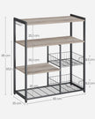 Keukenrek – 4 niveaus – Metalen frame – Lichtwalnootbruin-wit