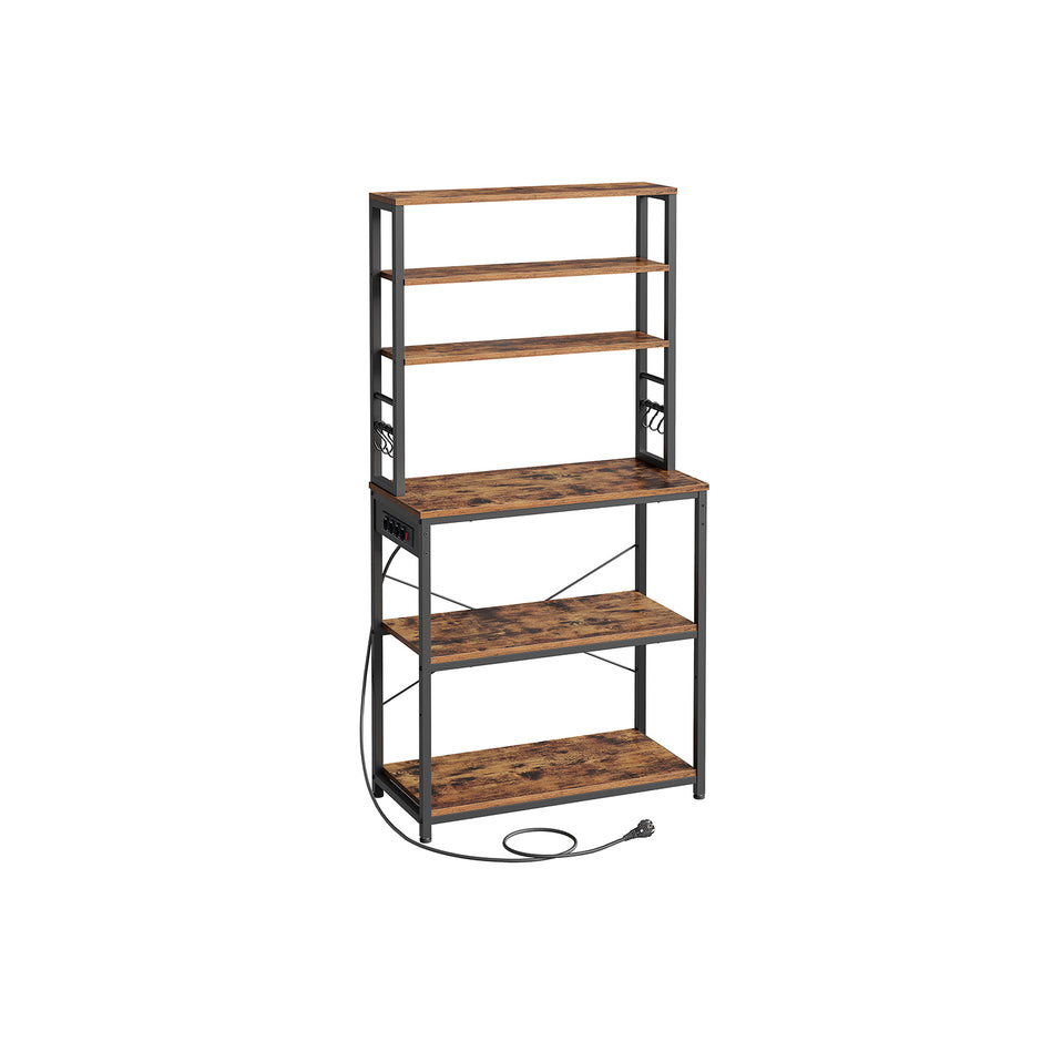 Keukenplank met Stopcontacten – Vintage Bruin en Inktzwart