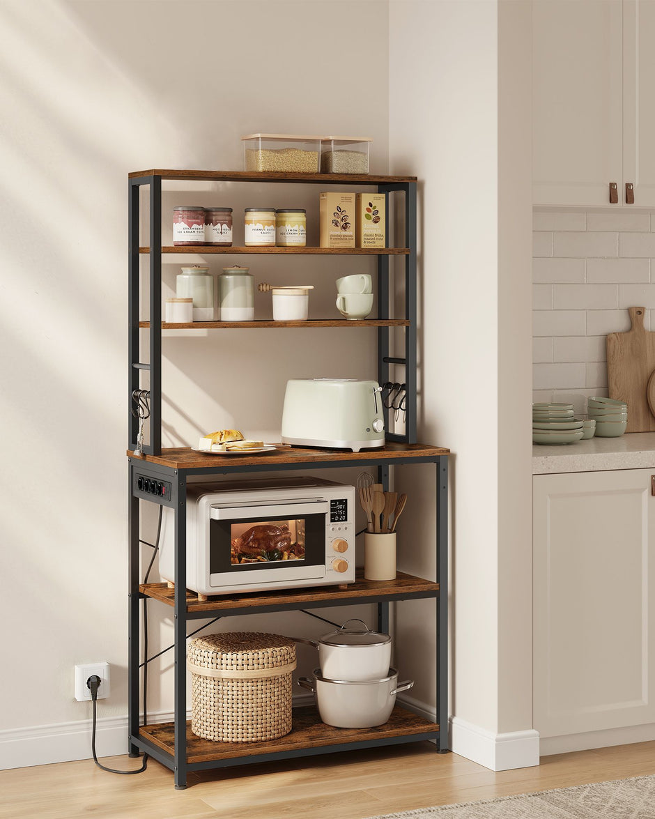 Keukenplank met Stopcontacten – Vintage Bruin en Inktzwart