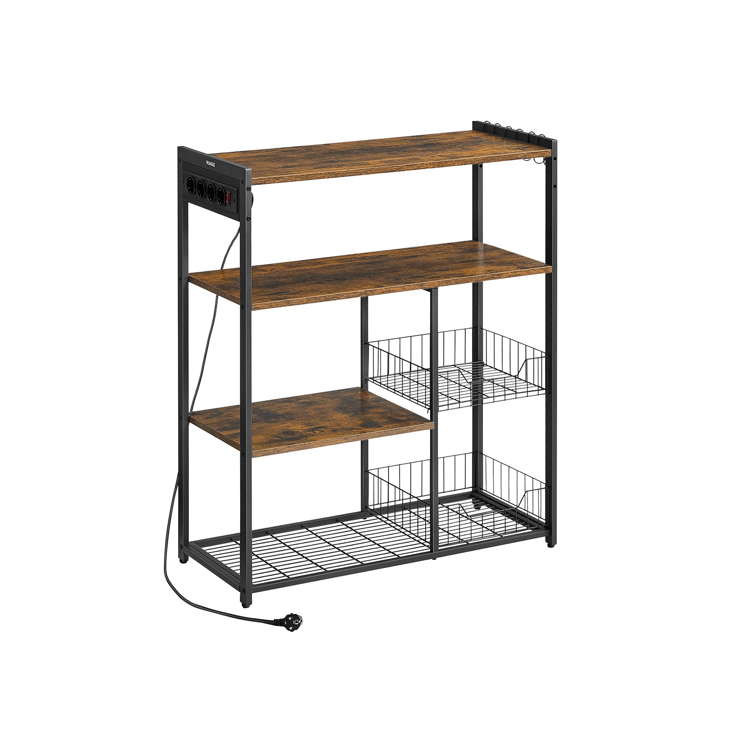 Keukenplank met Stopcontacten – Multifunctioneel – Vintagebruin & Inktzwart