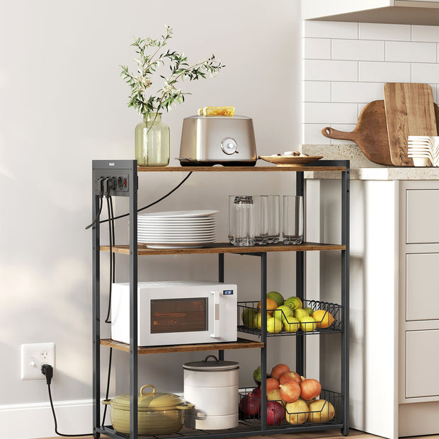 Keukenplank met Stopcontacten – Multifunctioneel – Vintagebruin & Inktzwart