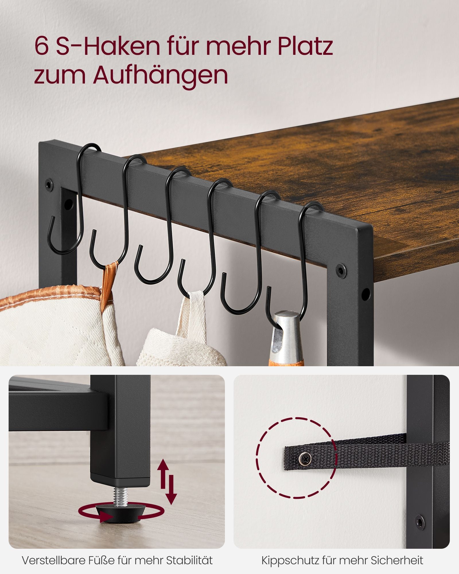 Keukenplank met Stopcontacten – Multifunctioneel – Vintagebruin & Inktzwart