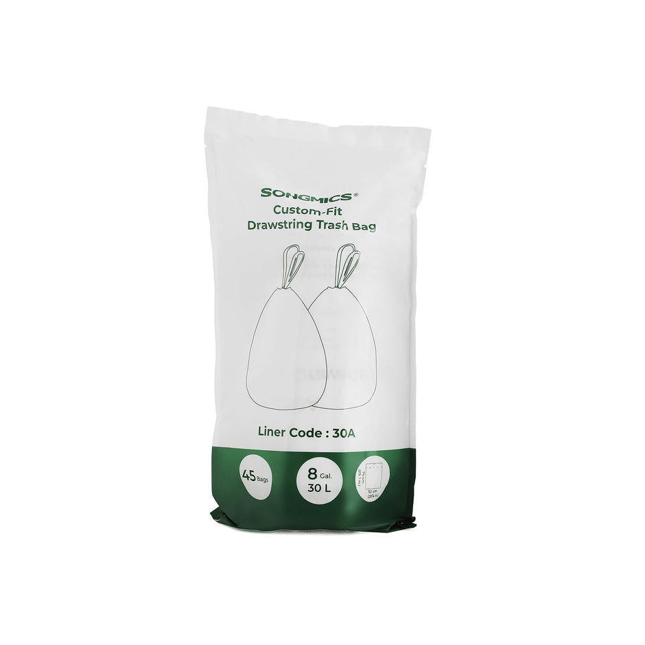 Vuilniszakken met trekkoord – Geschikt voor SONGMICS 30L en 60L – Waterdicht – 45 stuks per rol
