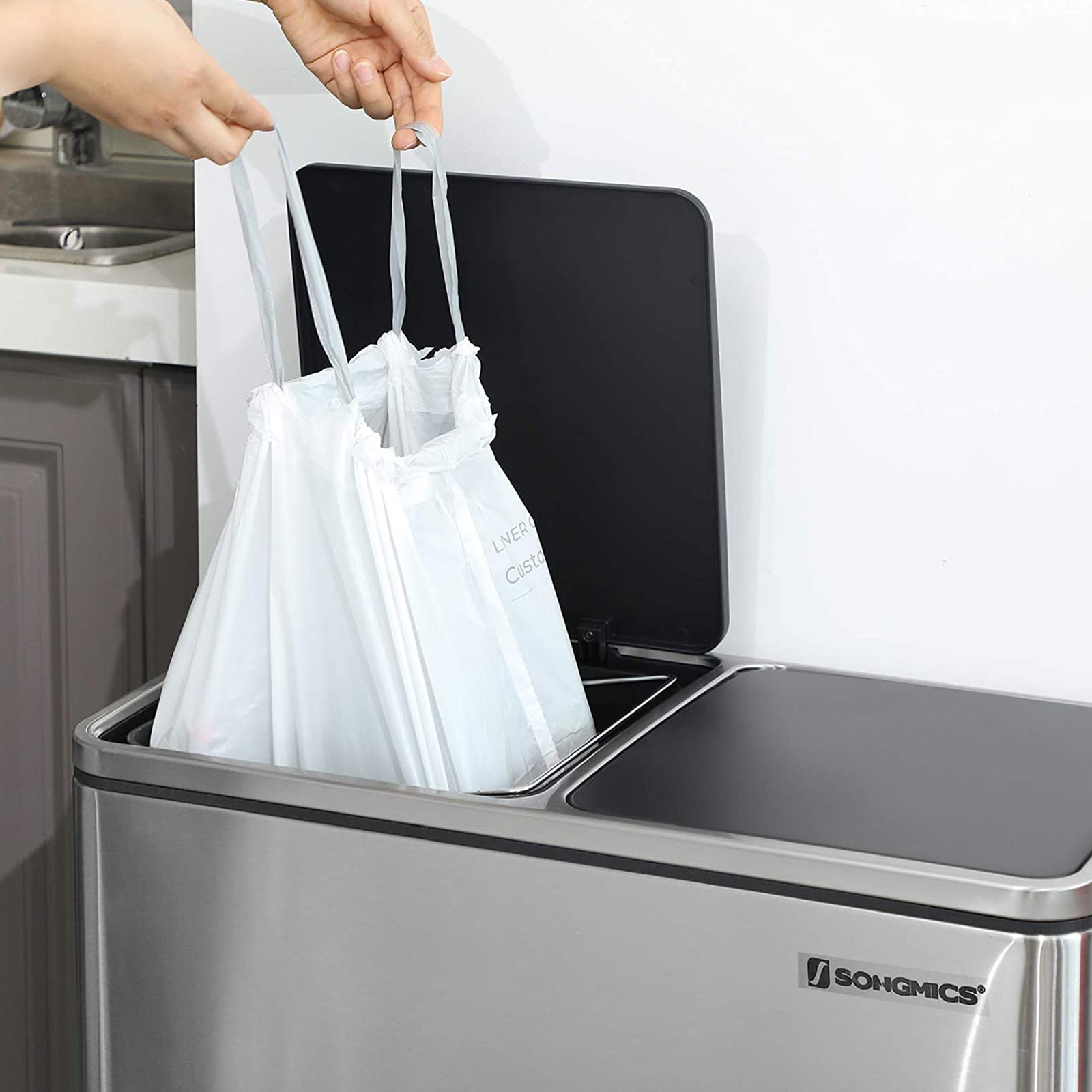 Vuilniszakken met trekkoord – Geschikt voor SONGMICS 30L en 60L – Waterdicht – 45 stuks per rol