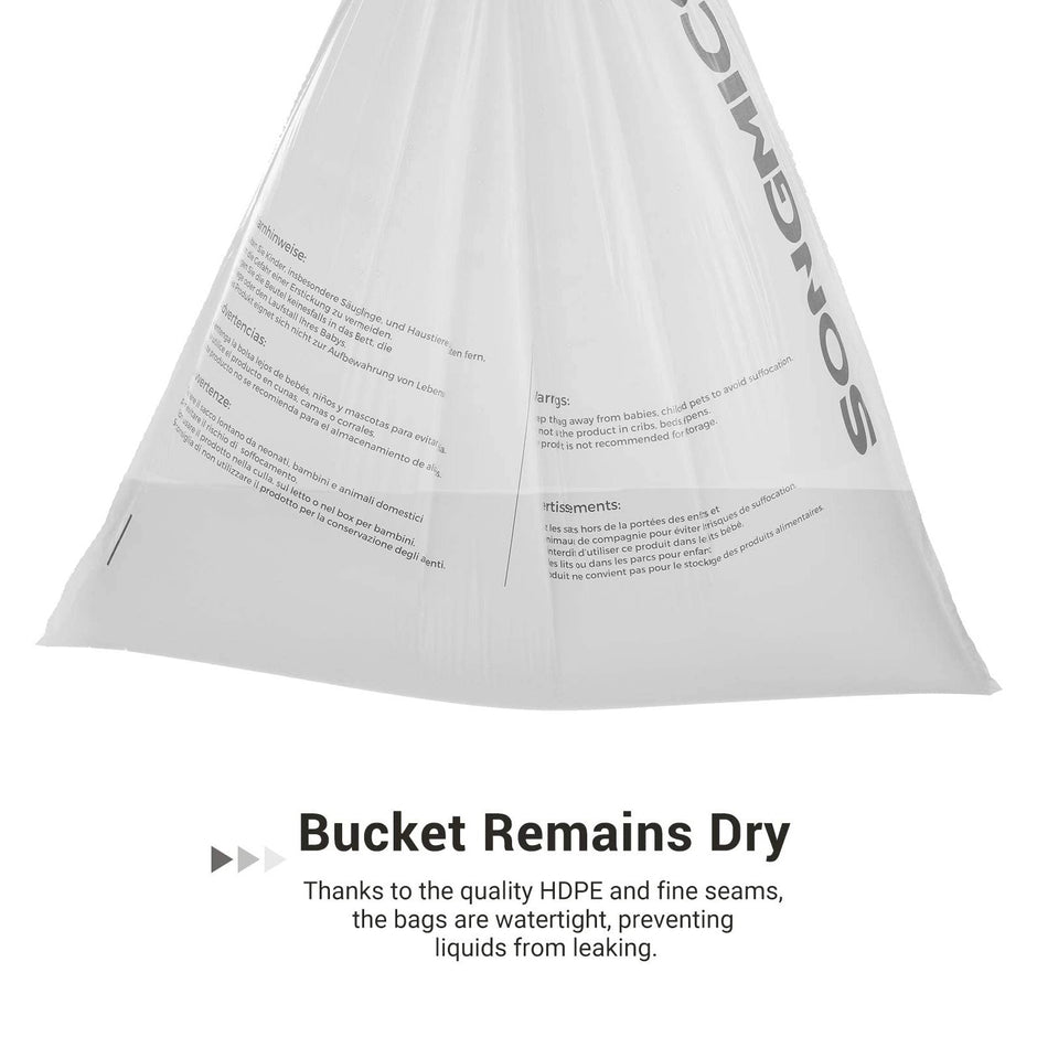 Vuilniszakken met trekkoord – Geschikt voor SONGMICS 30L en 60L – Waterdicht – 45 stuks per rol