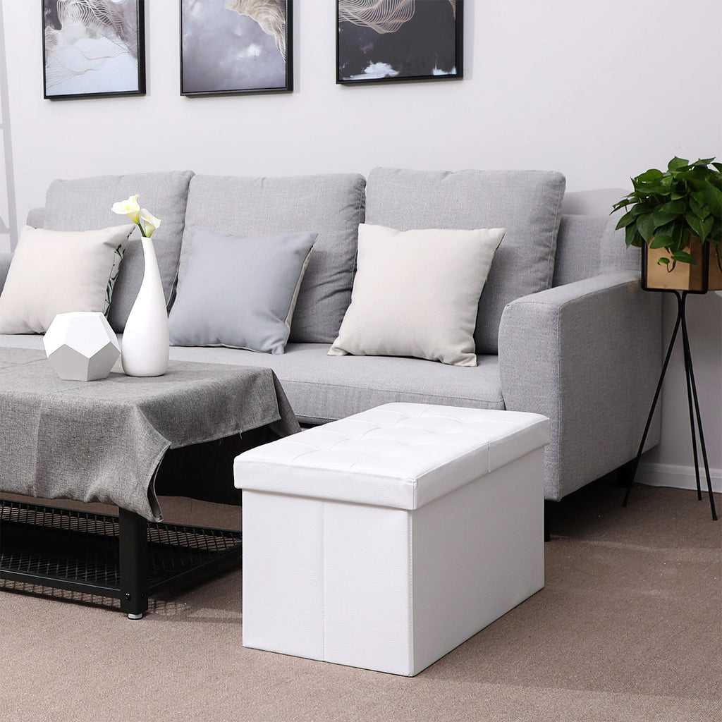 Zitbank – opklapbaar – 76 cm – met klapdeksel – wit