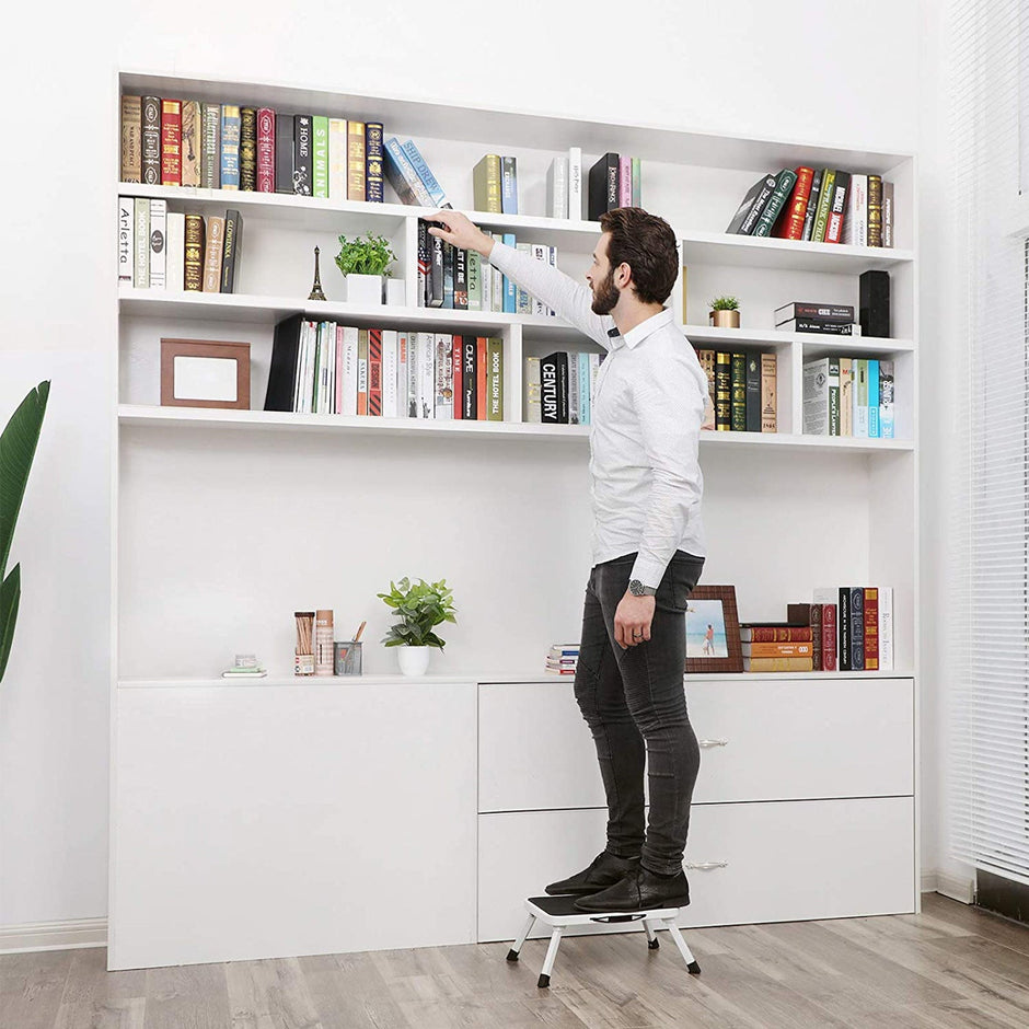 Opvouwbare trap – Antislip – Staal – Wit