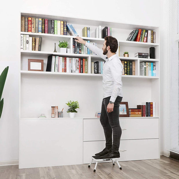 Opvouwbare trap – Antislip – Staal – Wit