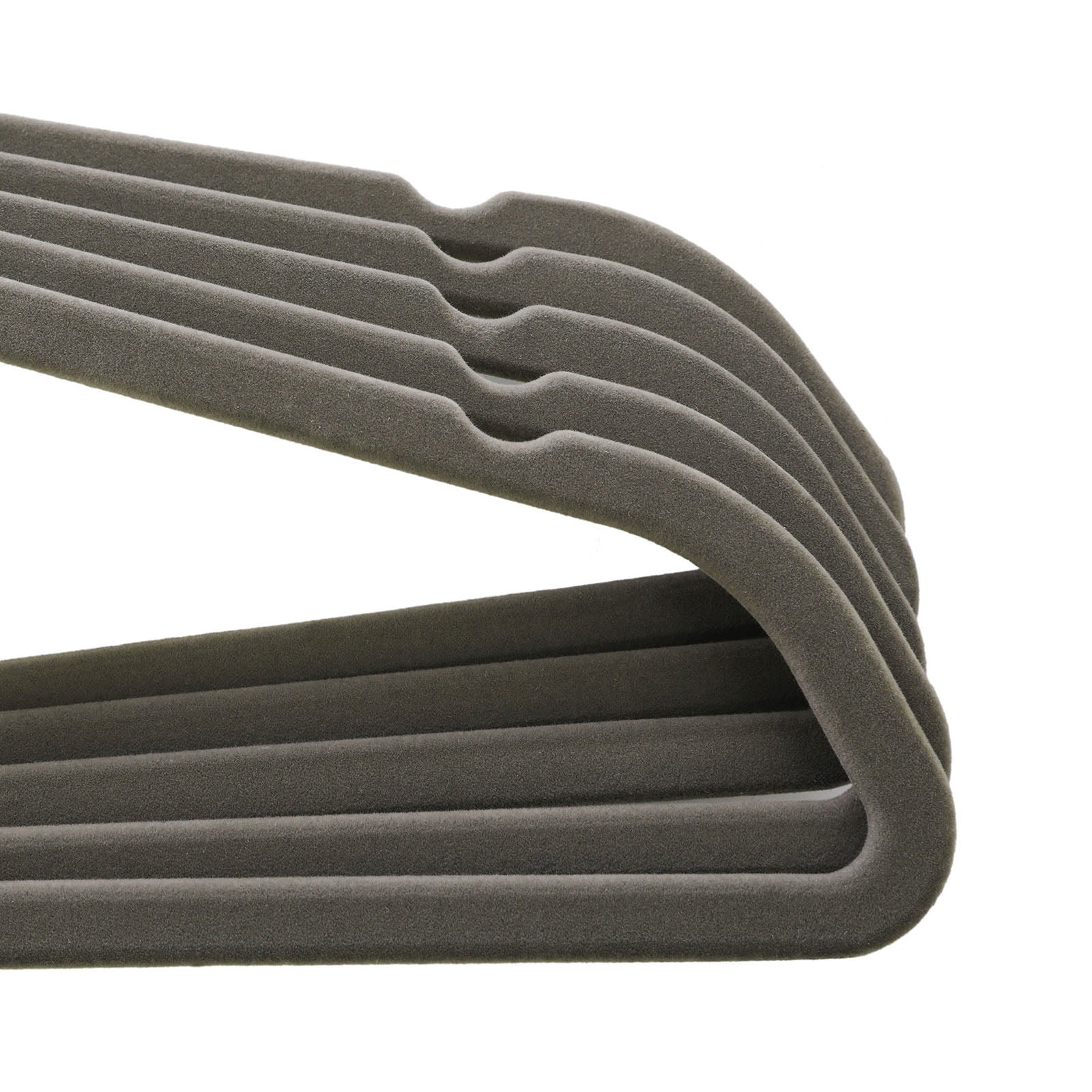 Kledinghangers – antislip fluweel – set van 20 – grijs
