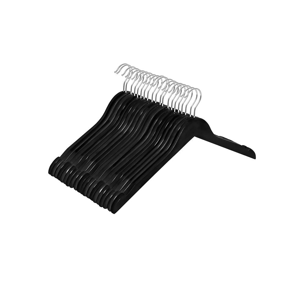 Kleerhangers - Massief houten hangers - Set van 20 - Met inkepingen - Wit