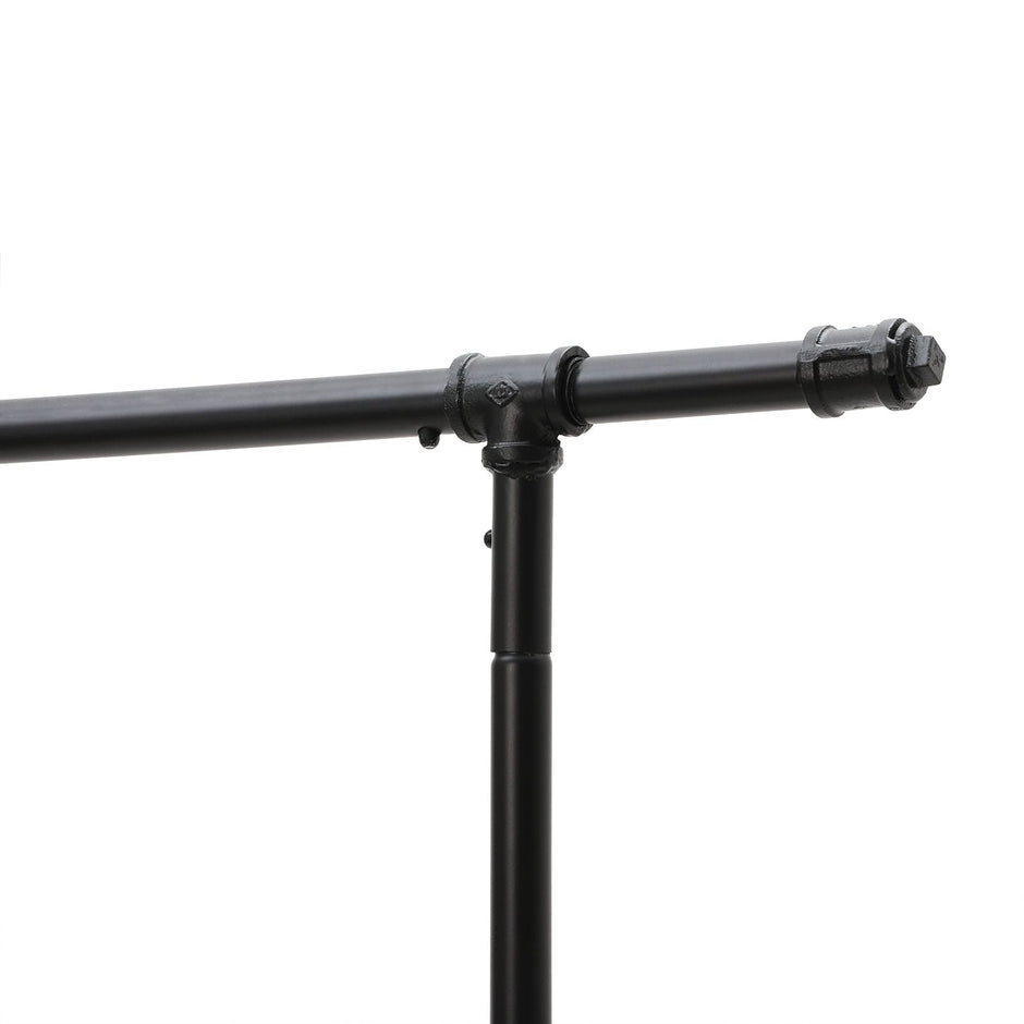 Kledingrek – Industrieel design – Met verstelbare plank – Op wielen – Tot 110 kg draagvermogen