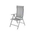 Tuinstoel – Verstelbare rugleuning – Aluminium – Grijs