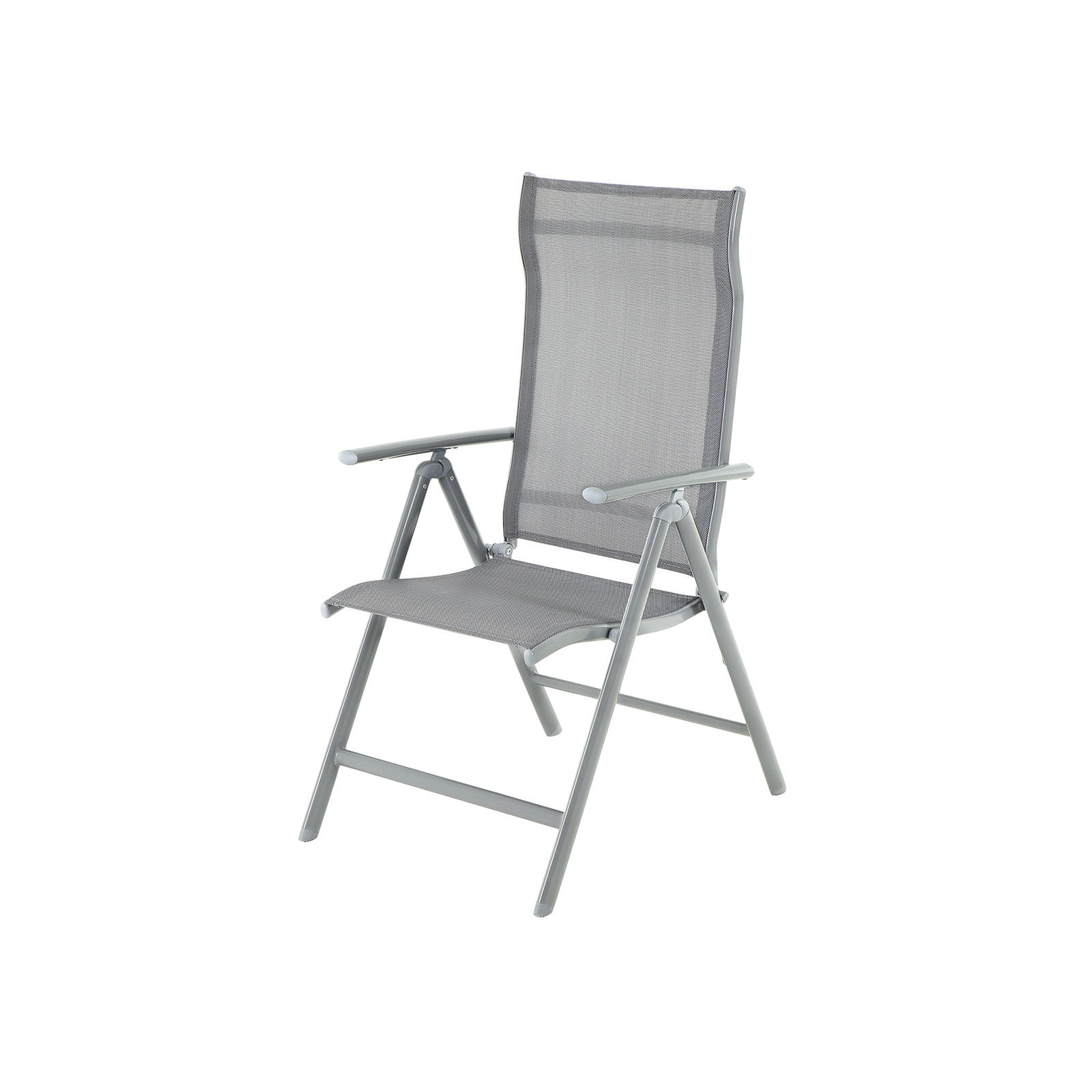Tuinstoel – Verstelbare rugleuning – Aluminium – Grijs