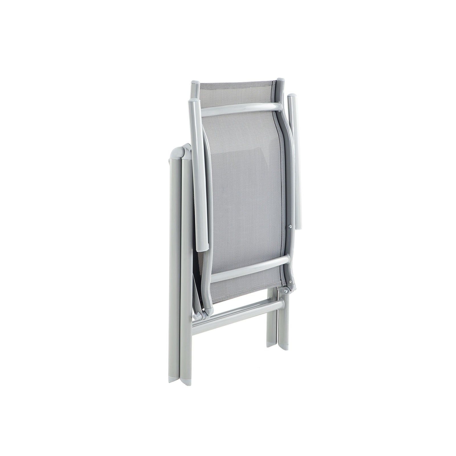 Tuinstoel – Verstelbare rugleuning – Aluminium – Grijs