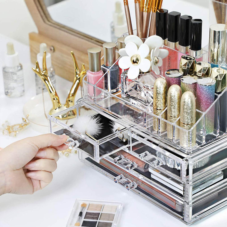 Cosmetische organizer – met 4 lades – wit