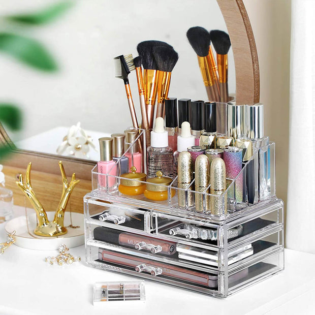 Cosmetische organizer – met 4 lades – wit