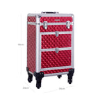 Make-up trolley – aluminium cosmetische koffer – rood