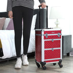 Make-up trolley – aluminium cosmetische koffer – rood